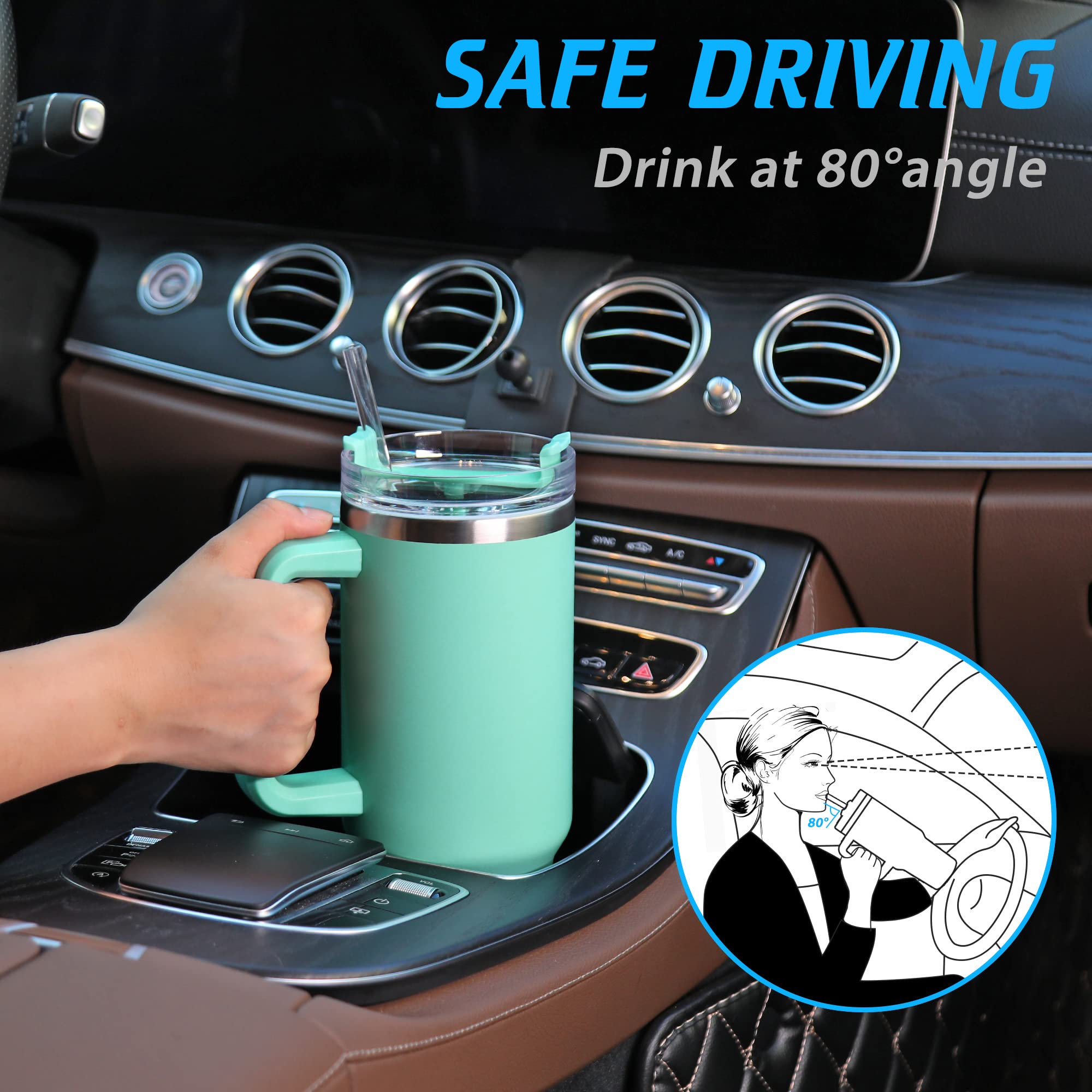 1.18 Litre Insulated Stainless Steel Water Bottle with Straw and Leak-Proof Lid,BPA Free (Peach)