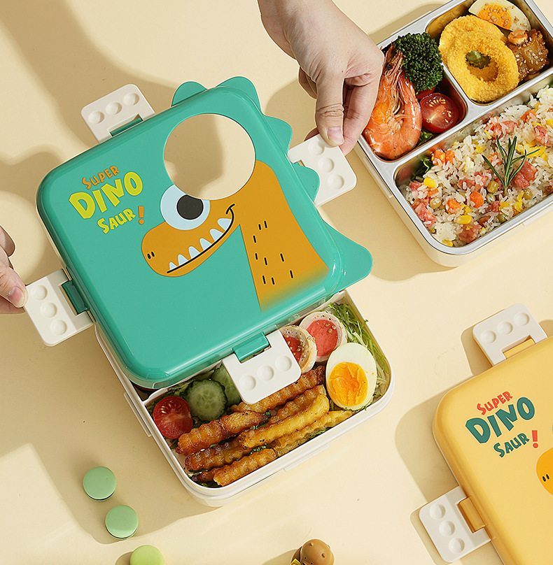 Kids Dinosaur Lunch Box Set (Green)